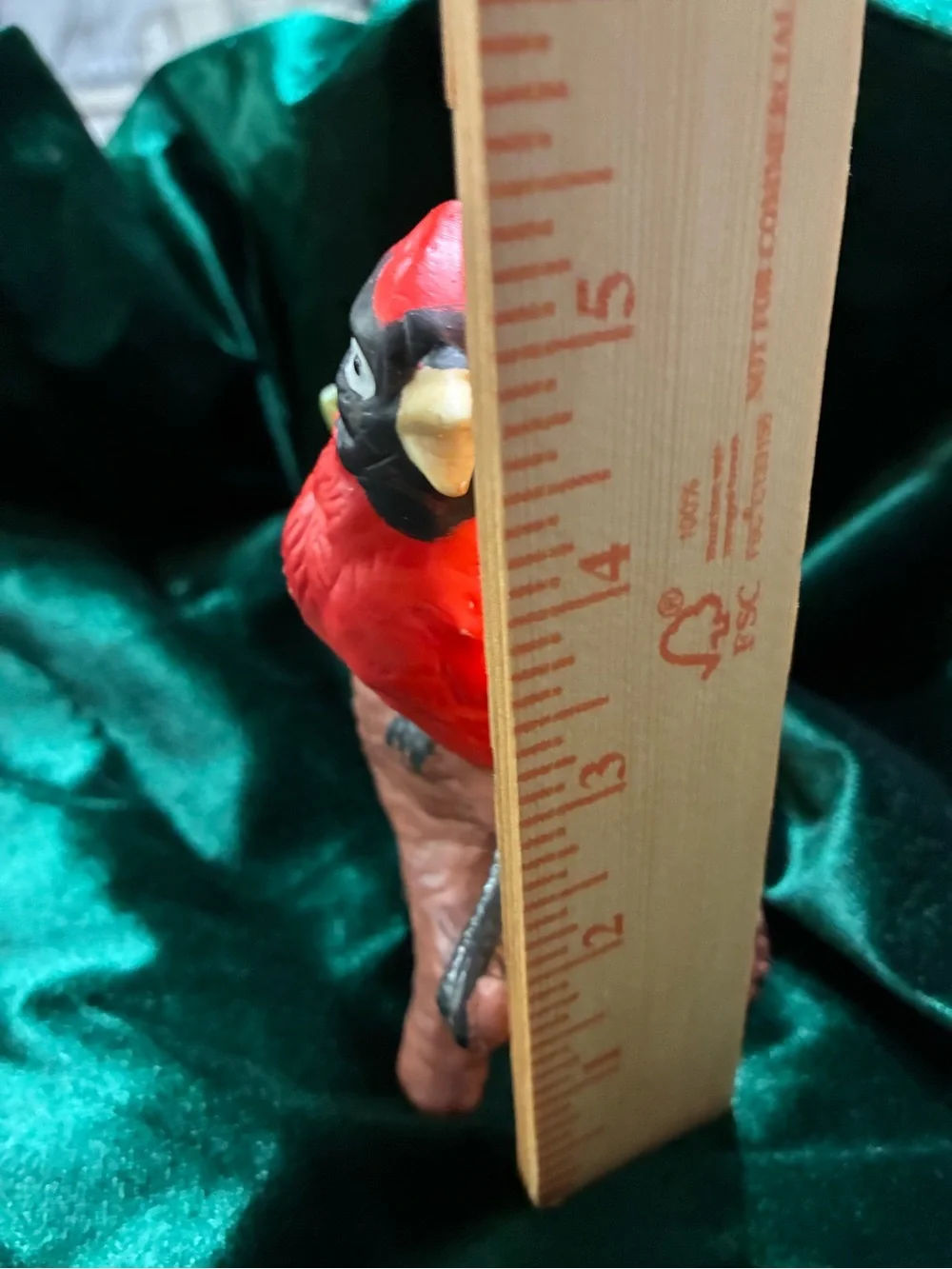 VTG Red Cardinal Bird Figurine - Decorative Resin Perch